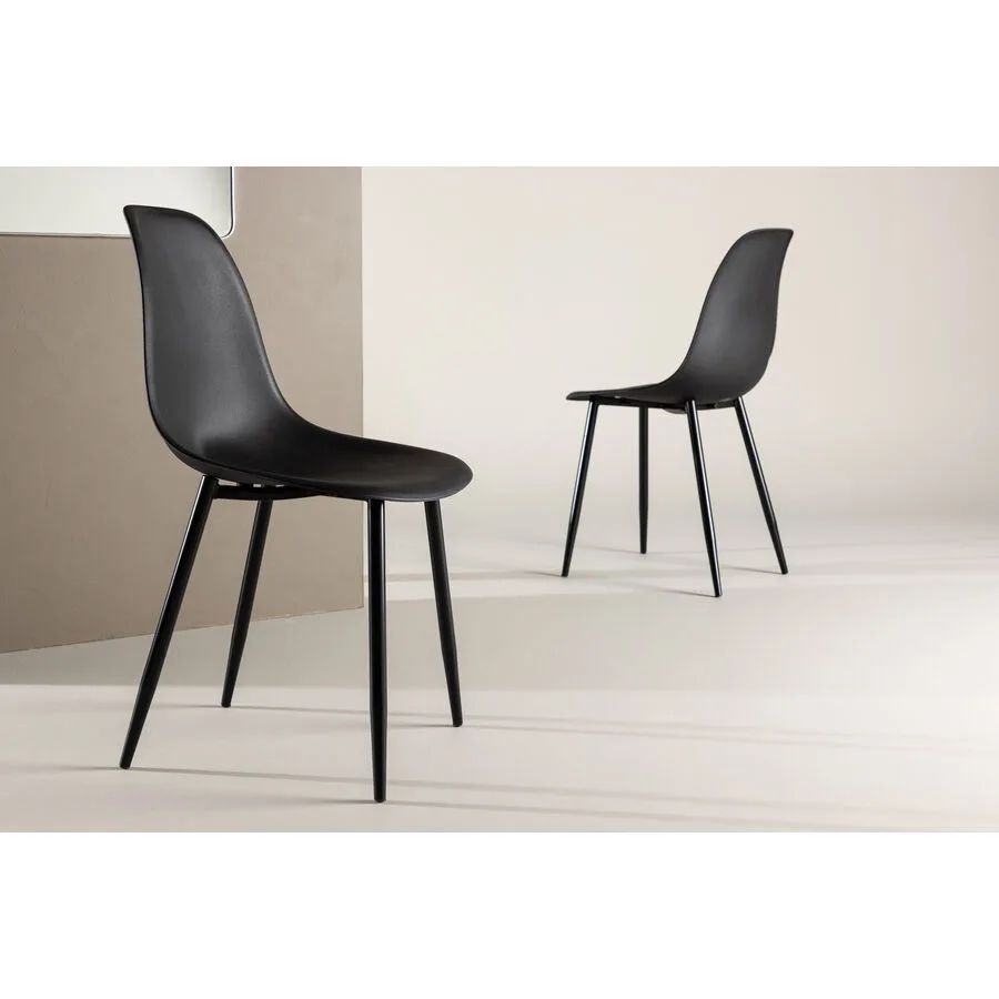 Stuhl 2er-Set Prom Schwarz Kunststoff/Stahl