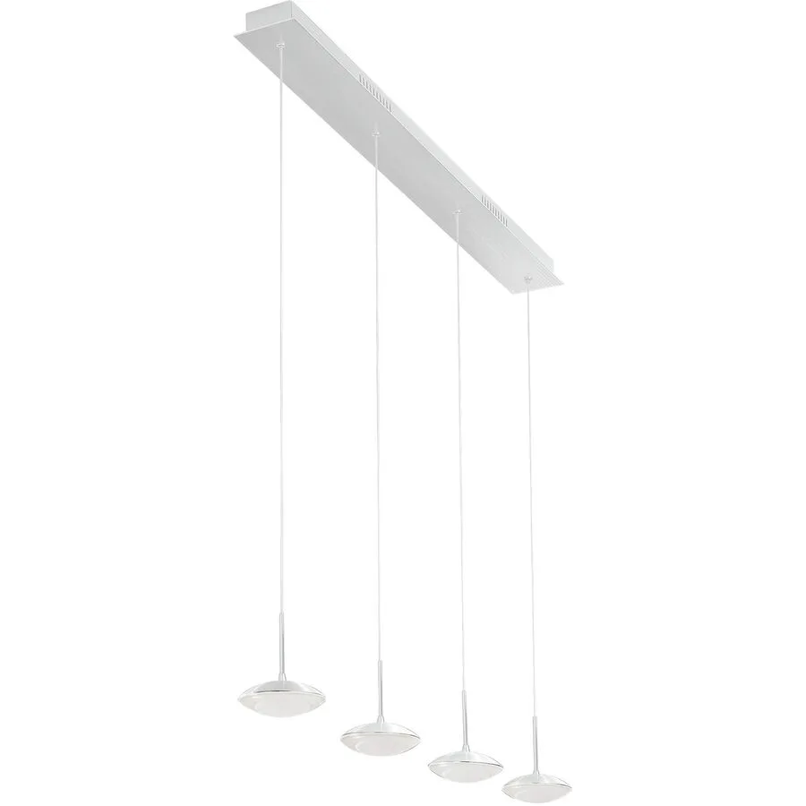 Pendellampe Hara Weiss Metall 90 cm 200 cm - LED - Lichtfarbe: Warmweiss - LED Energiesparlampen