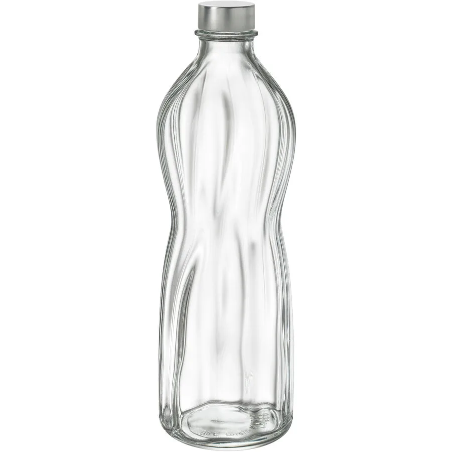 Flasche Aqua Transparent Glas 1 l