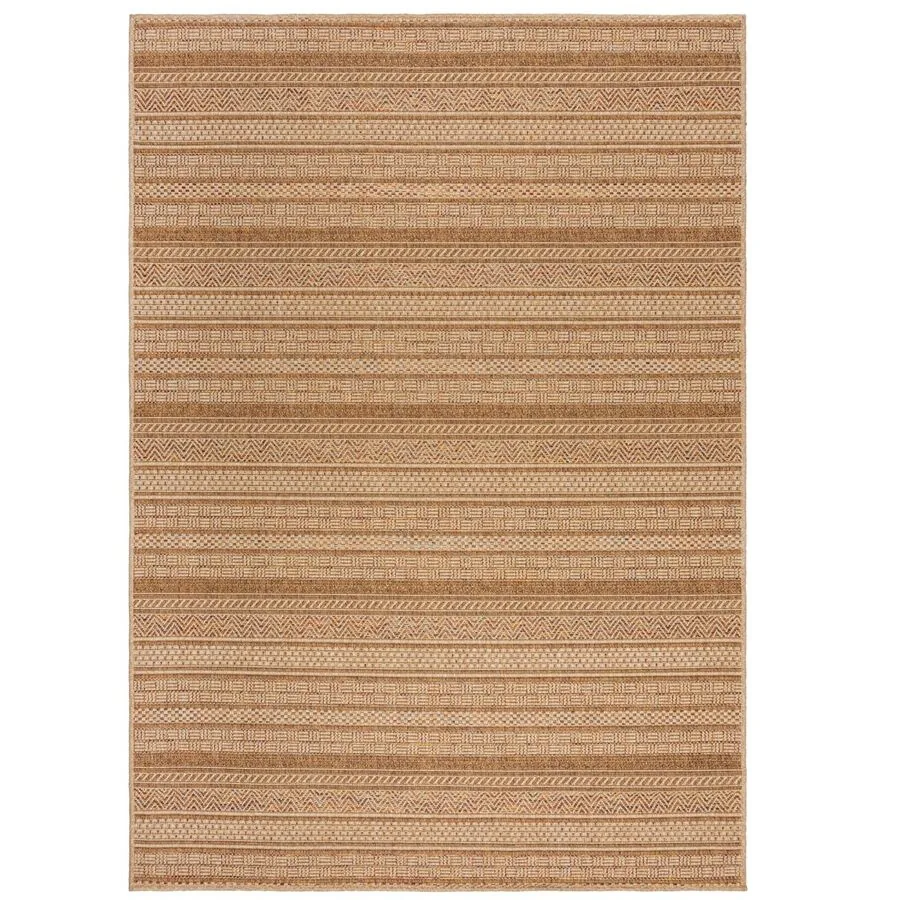 Outdoor-Teppich Ricochet hellbraun Streifen Polypropylen 200 x 290 cm