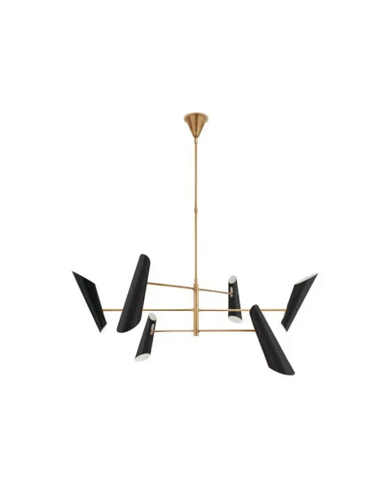 Franca Pivoting Chandelier Antique Brass/Black Large