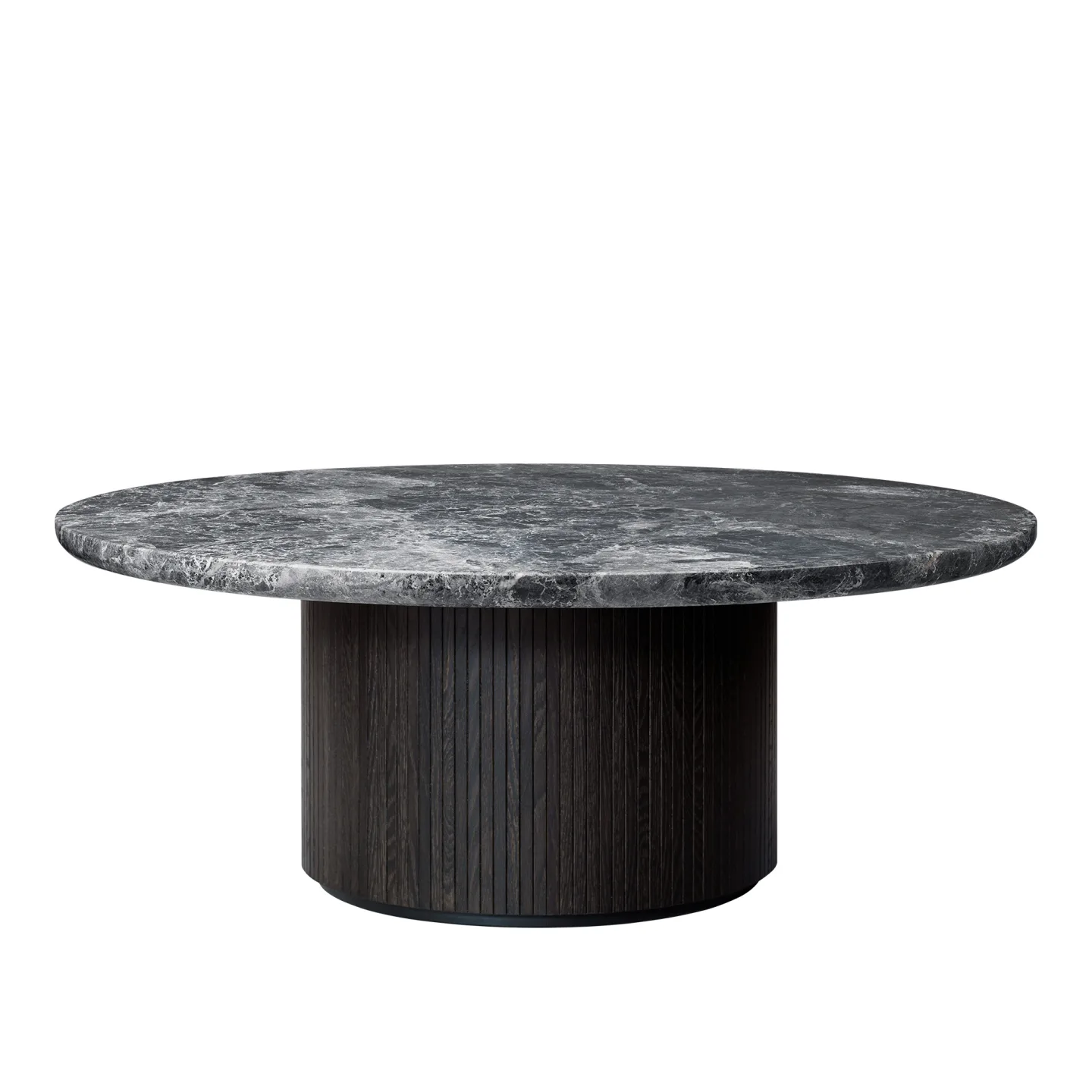 Gubi - Moon Coffee Table Round Ø120 cm - Grey Emperador - Soffbord - Space Copenhagen