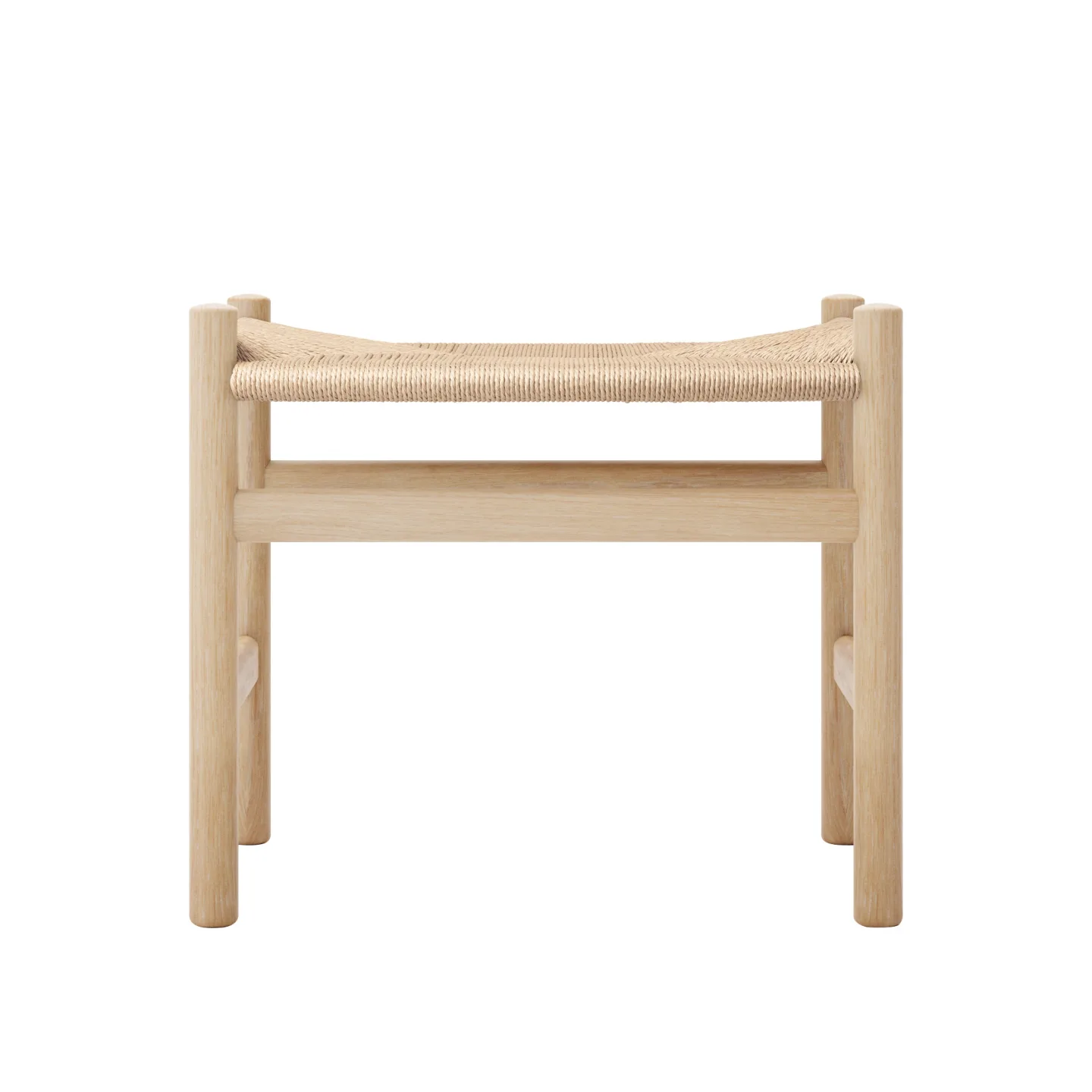Carl Hansen - CH53, Ek, Vitoljad, Naturflätad, 39 cm - Fotpallar - Hans J. Wegner - Träfärgad - Papper/Trä
