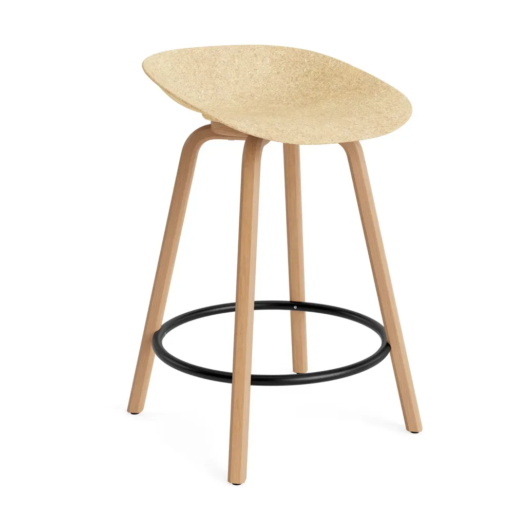 Normann Copenhagen Mat Barstool Barhocker 65 cm Hemp-beech-black steel