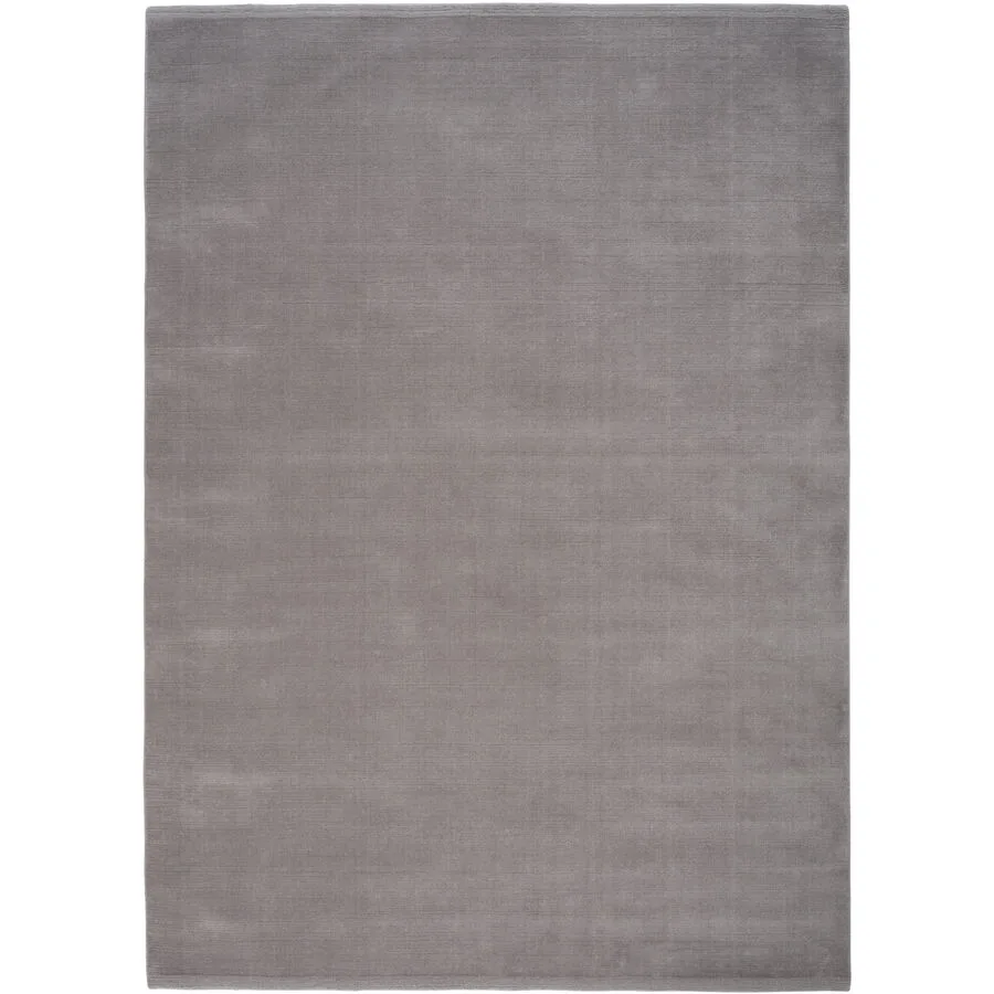 Teppich Halo Cloud hellgrau Einfarbig Wolle 140 x 200 cm