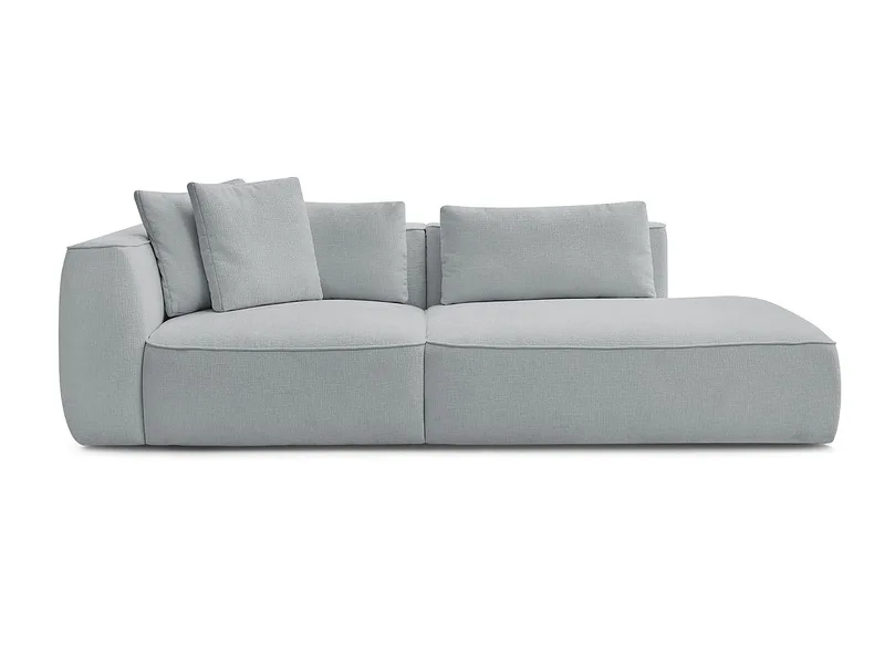 3er Sofa BOBOCHIC LEOPOLD Stoff mit Textur hellgrau