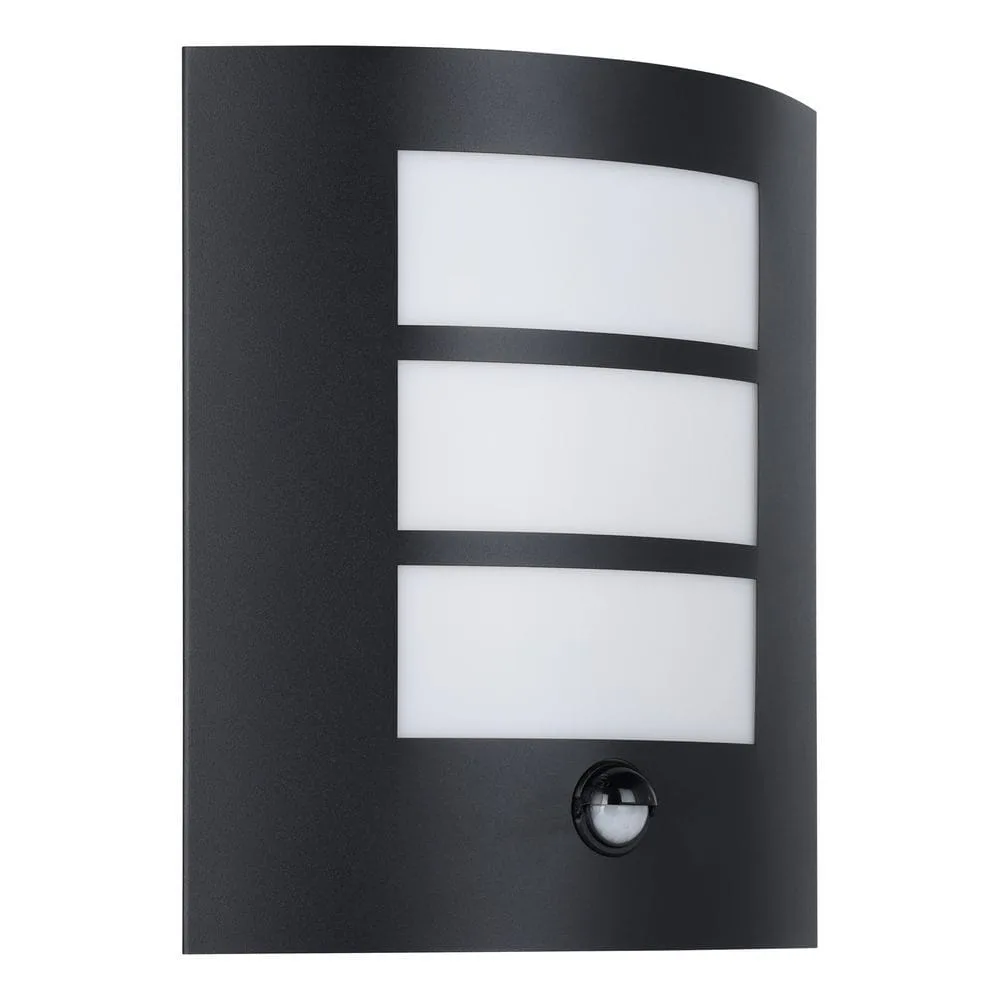 Utvändig vägglampa City med sensor - Svart