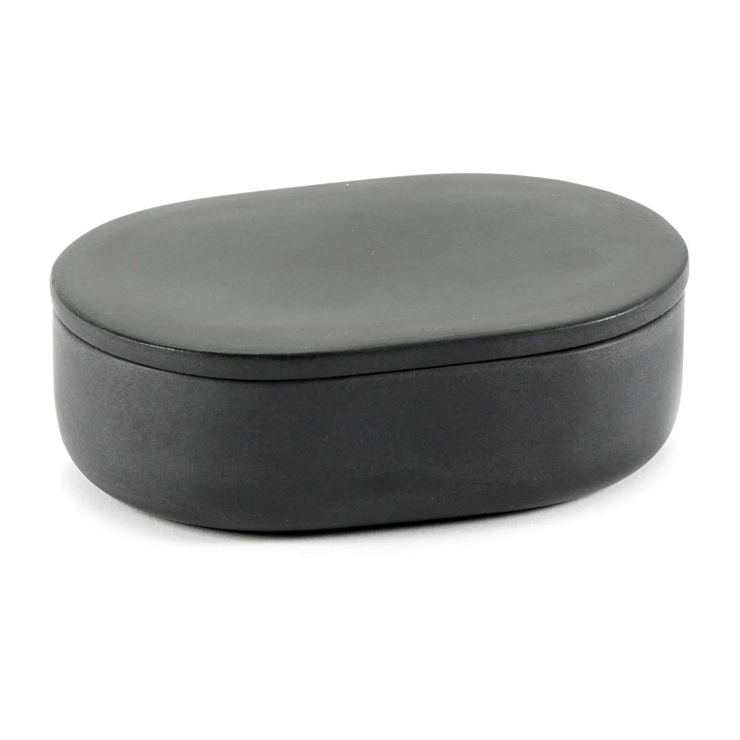 Serax Cose Aufbewahrungsdose oval mit Deckel S 3,3 x 10,2 cm Dark Grey