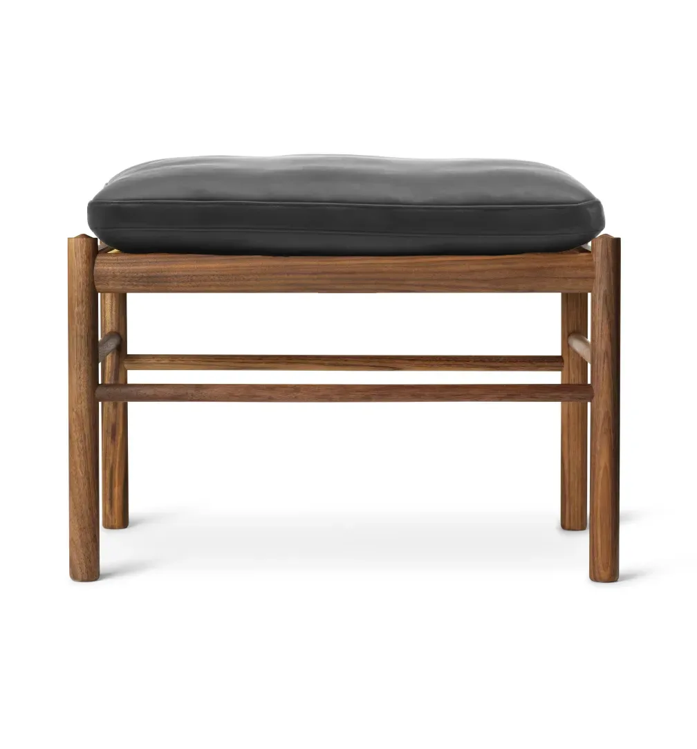 Carl Hansen & Søn OW149F Colonial fotpall Valnöt-läder Thor 301 svart