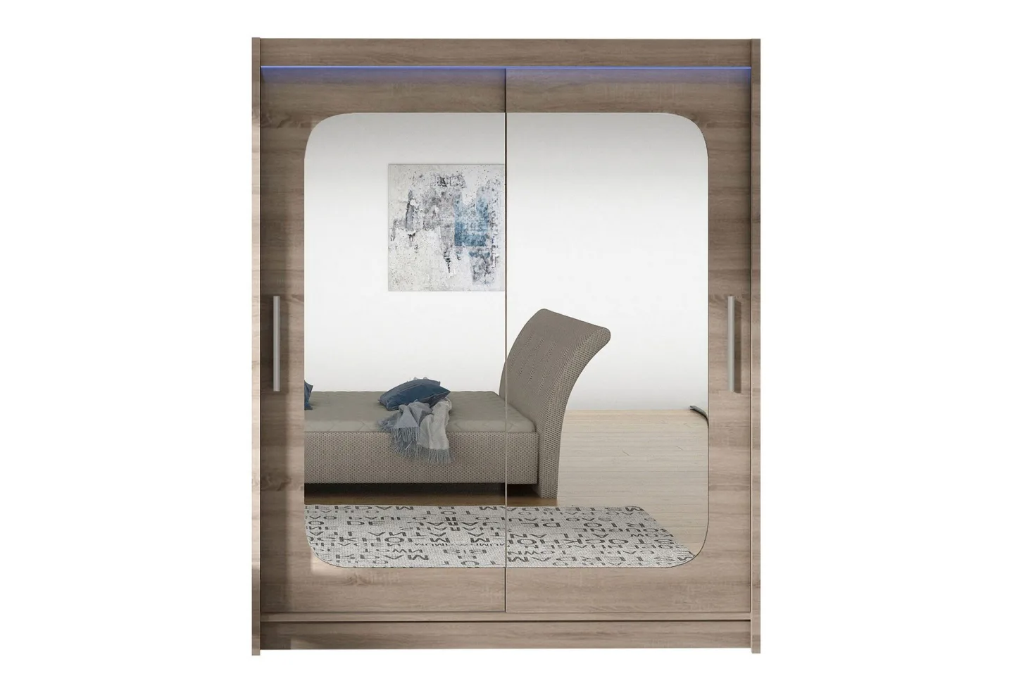 Leila Garderob med Spegel 150x200 cm - Beige