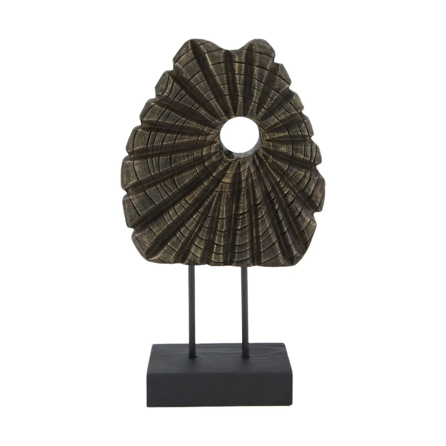 Decofinder Figur Holz, Schwarz Gold H: 38 cm | Schubiger Möbel