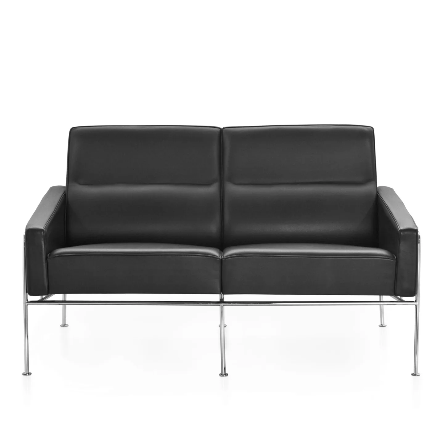 Fritz Hansen - Serie 3300 2-sits soffa, Läder: Kat. 7 Grace Black - Soffor - Arne Jacobsen - Svart
