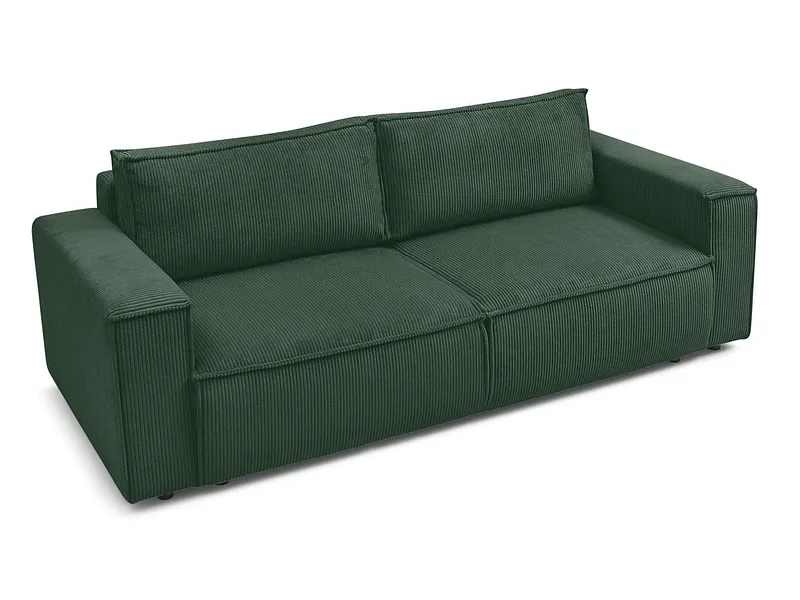 3er Sofa BOBOCHIC NIHAD Cord-Stoff dunkelgrün