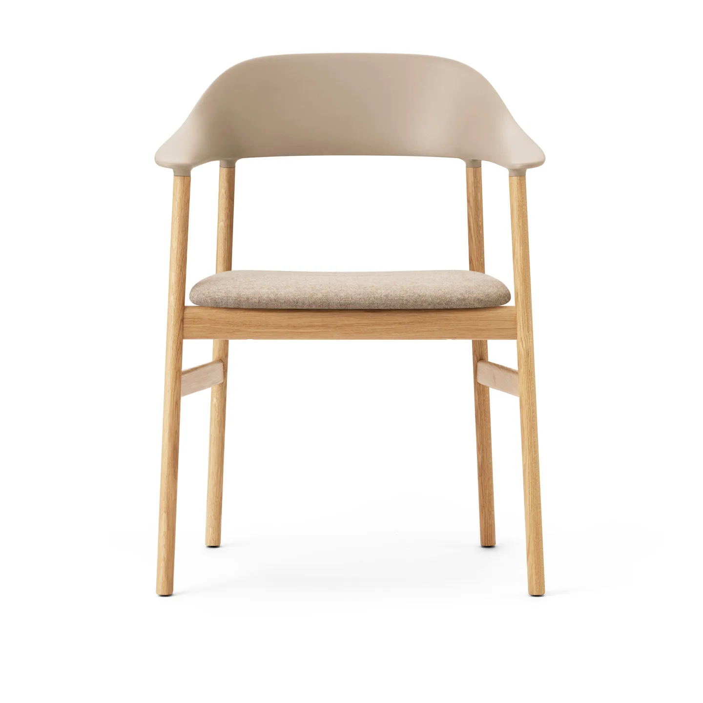 Normann Copenhagen - Herit Armchair Upholstery Oak Synergy Sand - Matstolar - Simon Legald - Beige - Läder/Trä/Plast