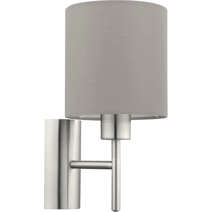 Eglo Wandlampe Pasteri Grau Stahl 30.5 cm - Farbe: Nickel matt