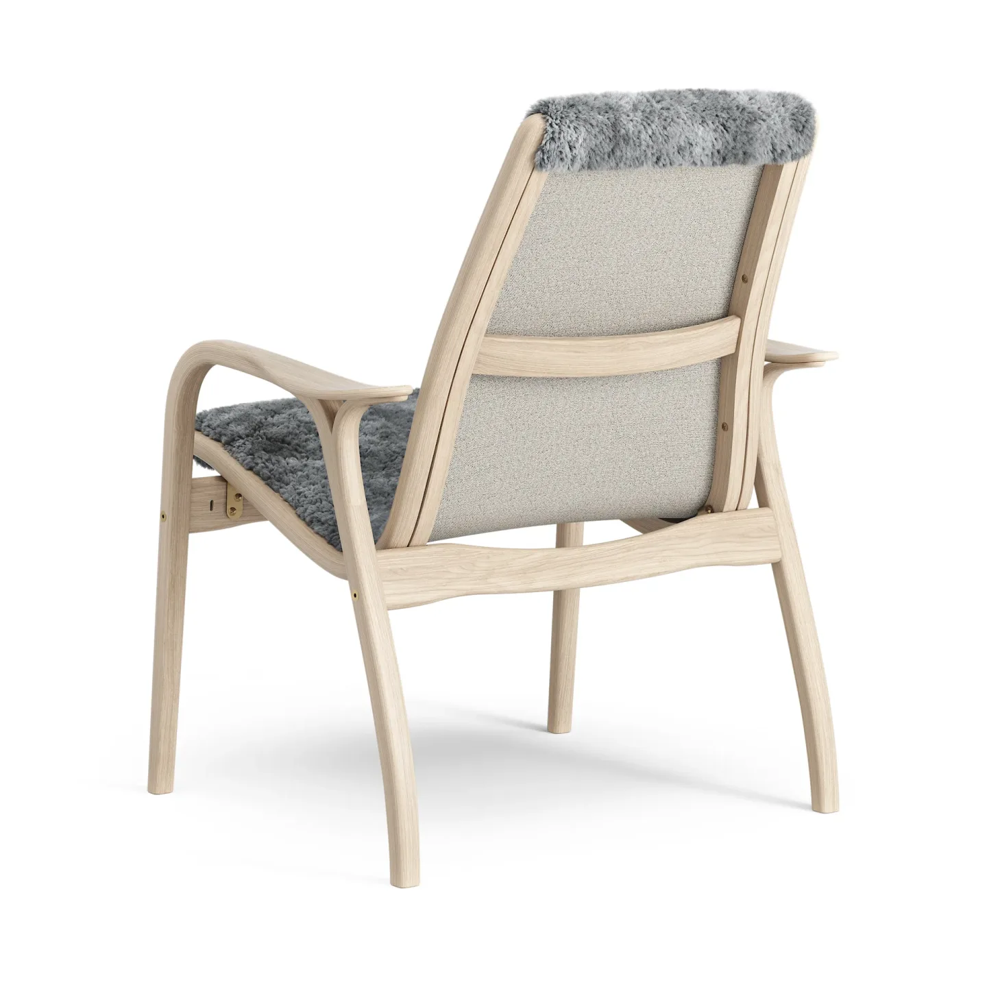 Swedese Laminett Sessel Eiche weiß pigmentiert/Schaffell Scandinavian Grey (grau)