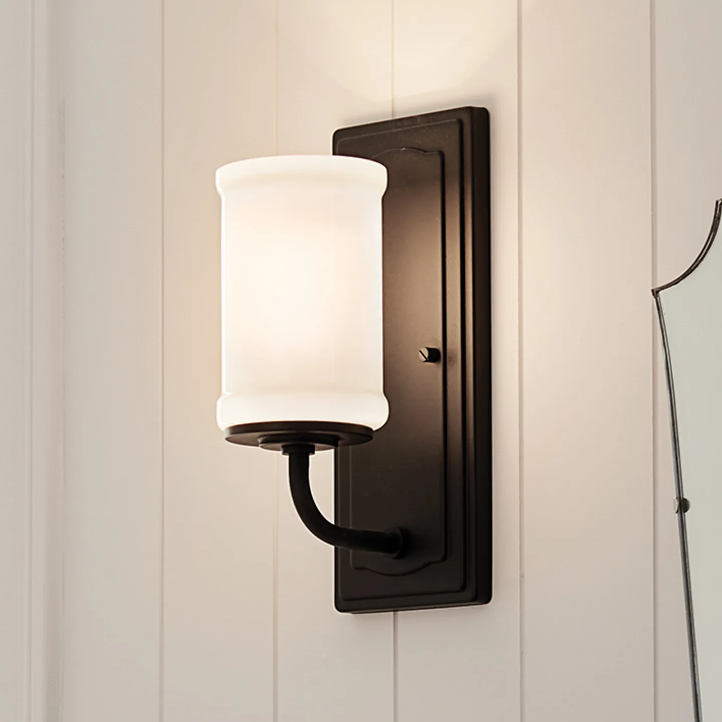 Vetivene Wandlampe, schwarz Höhe 31 cm IP44 G9-LED - KICHLER - Badezimmer - Metall - Einflammig