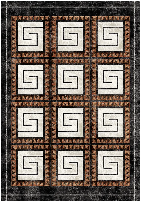 Wilton-teppe - Milos (svart/hvit) (Størrelse: 160 x 230 cm)