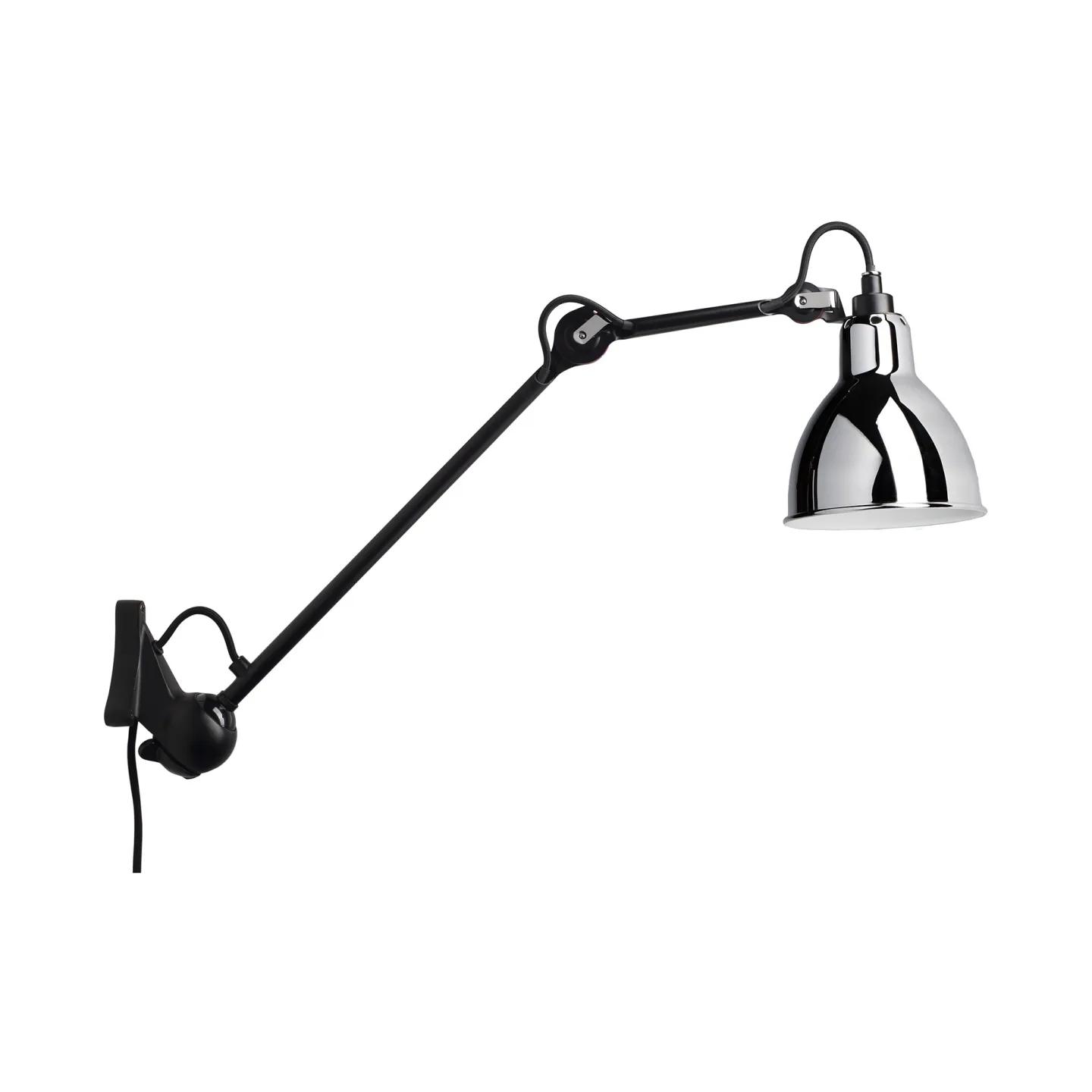 DCWéditions - Lampe Gras No222 - Round - Svart bas, Krom - Vägglampor - Bernard-Albin Gras - Silver - Metall