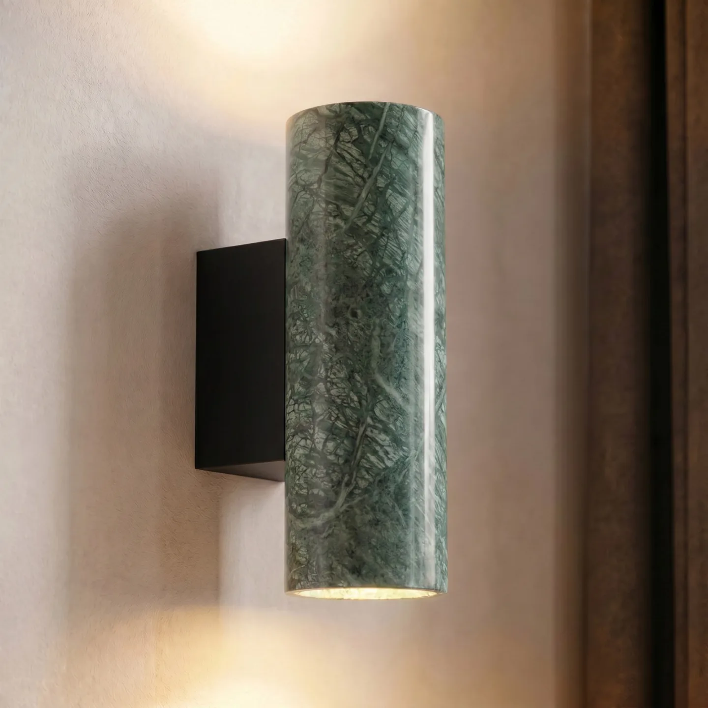 Tavira Wandlampe, grün marmoriert, up/down, GU10 - Lucande - Wohnzimmer - Modern - Mehrflammig