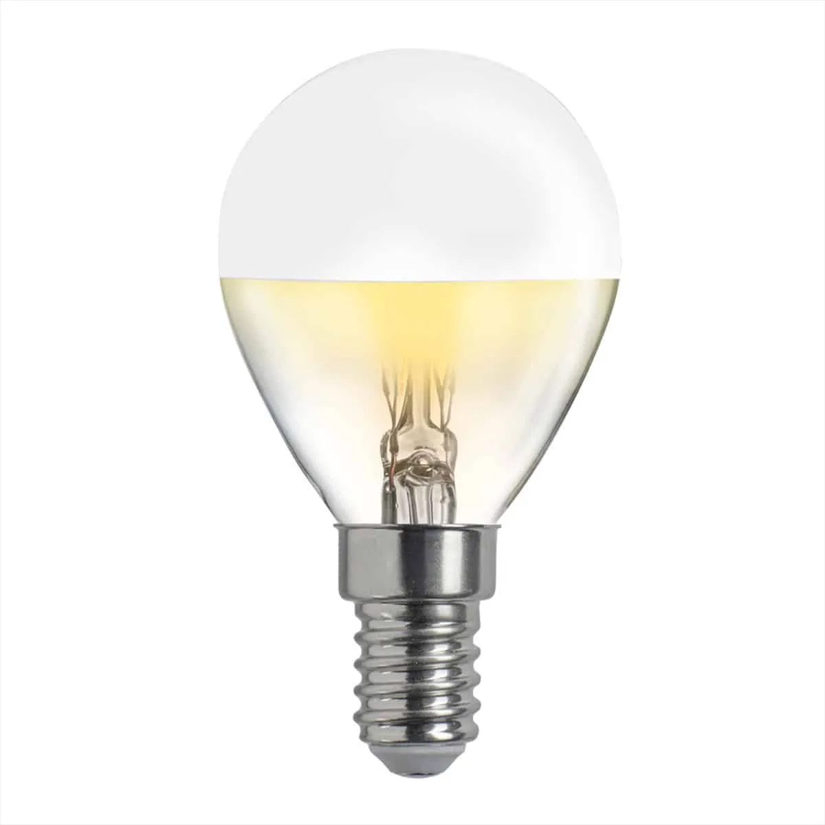 Toppförspeglad klotlampa Vit 4W 2700K Dimbar E14
