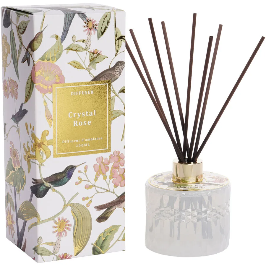 Diffuser Giulia Crystal Rose 200ml weiss - Material: Glas/Rattan