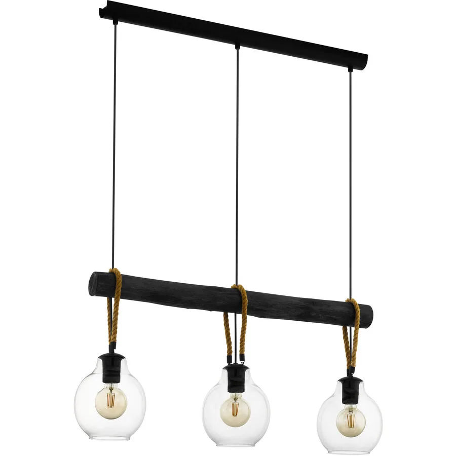 Eglo Pendellampe Roding Braun/Schwarz Stahl/Holz 18 cm 110 cm - Material: Holz/Stahl