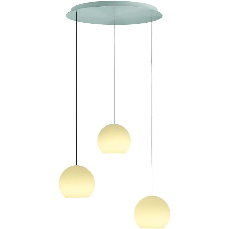 Designer-Pendellampe Bankamp Globe aluminium matt 3-flammig dimmbar D 67 cm - LED - Lichtfarbe: Extra warmweiss - Material: Silikon/Eisen -