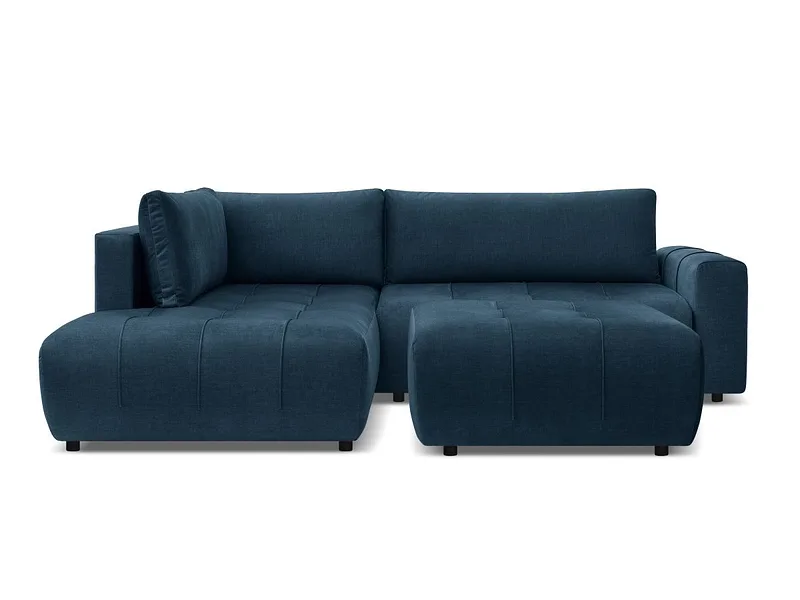 Ecksofa mit Hocker BOBOCHIC ARSENE Samt blau