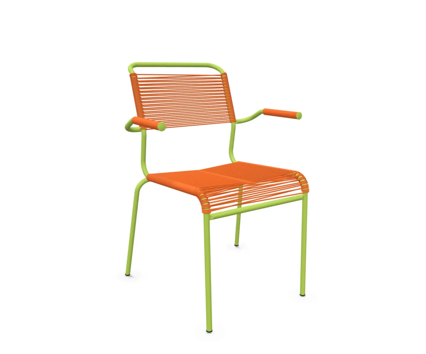 Schaffner Spaghetti-Stuhl Säntis mit Armlehnen Orange | Schubiger Möbel