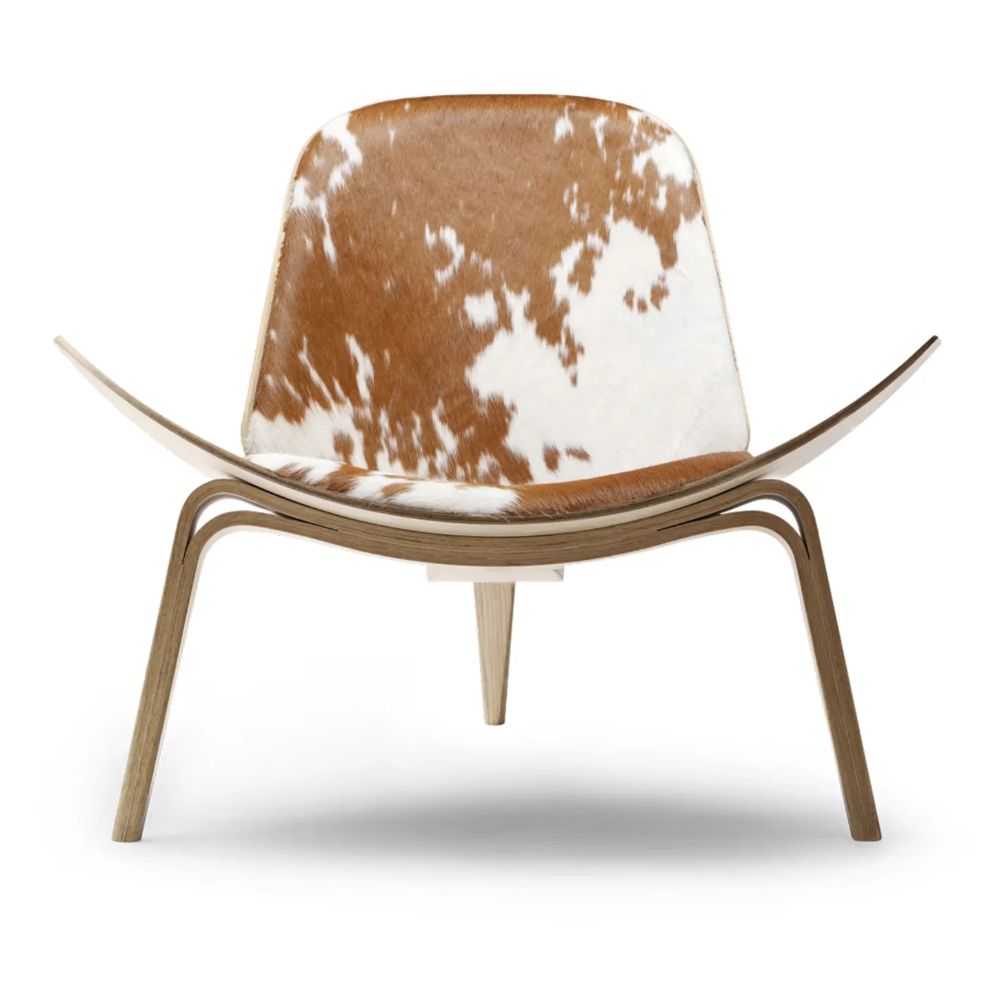 Carl Hansen - CH07 Oak White Oil Cow Hide Brown White - Fåtöljer - Hans J. Wegner - Träfärgad - Trä