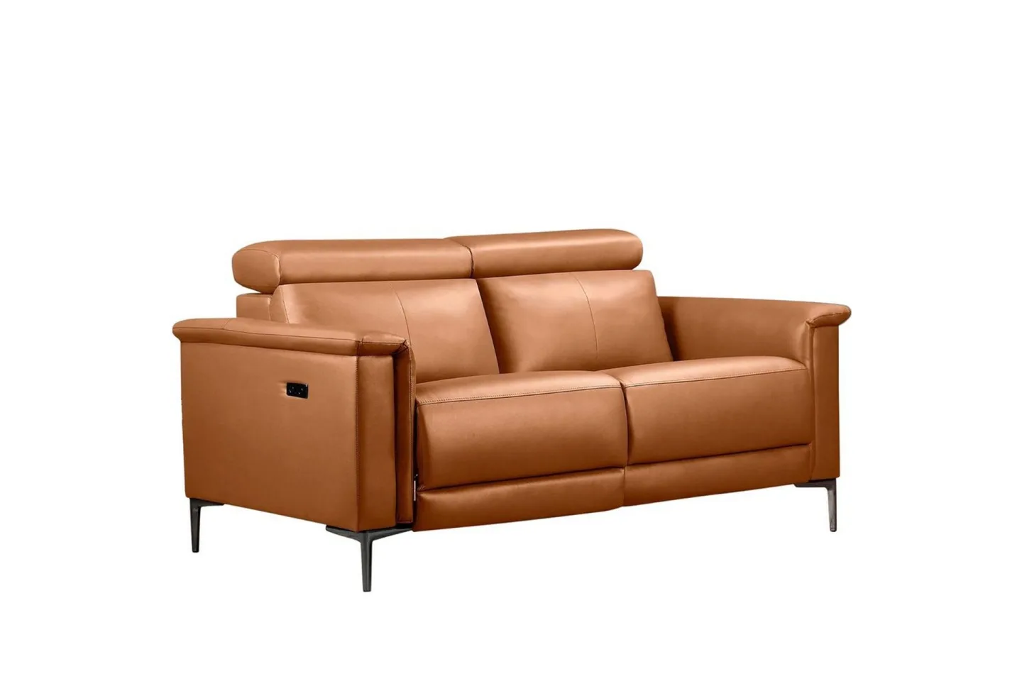 2-sitssoffa Lund Cognac, PU, Elektrisk vilstol - Cognac, PU, Elektrisk vilstol