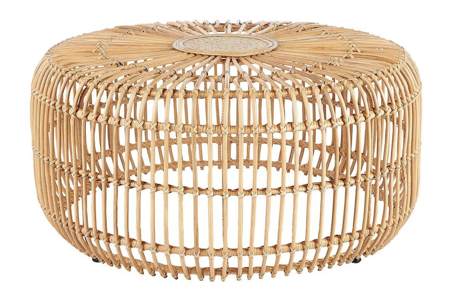 Hartnoy Runt Sidobord och Avlastningsbord Utomhus 85 cm Konstrotting - Beige/Natural