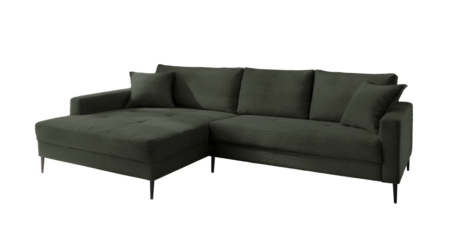Ecksofa Cord grün 276 x 173 cm - OT links - SUMMER