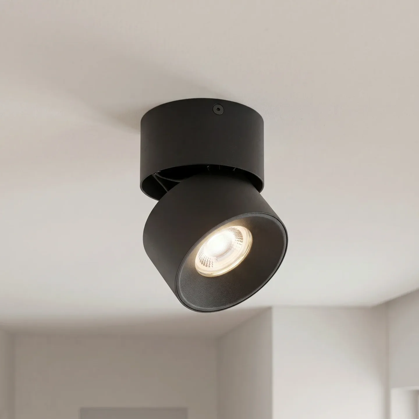 Rotari basic spotlight, 1 lyskilde, sort, Ø 9 cm, GU10 - PRIOS - Stue - Moderne - Metal - Med én lyskilde
