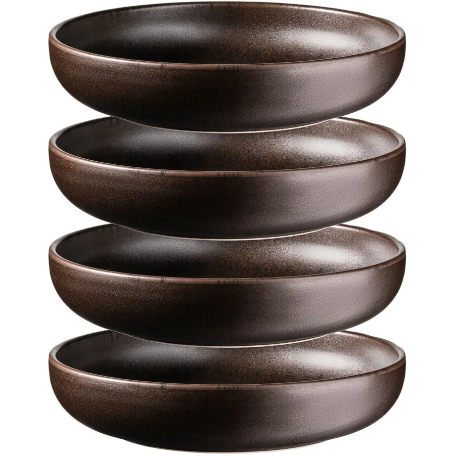 MÄSER Schüssel-Set 4-tlg. Metallic Bronze Braun/Schwarz Steinzeug 16 cm
