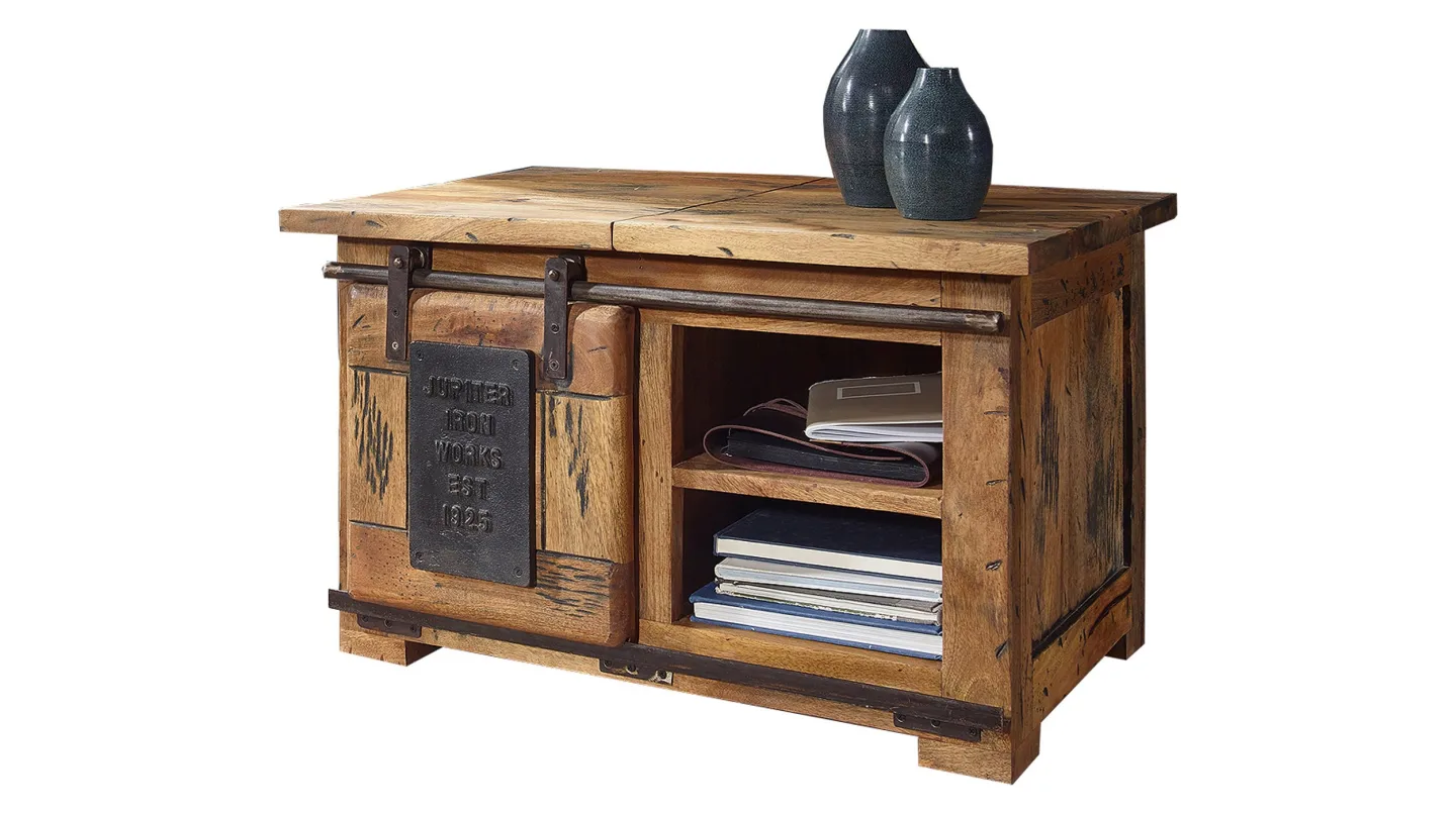 Couchtisch Truhe Mango Massivholz Breite 76 cm - EMANUEL