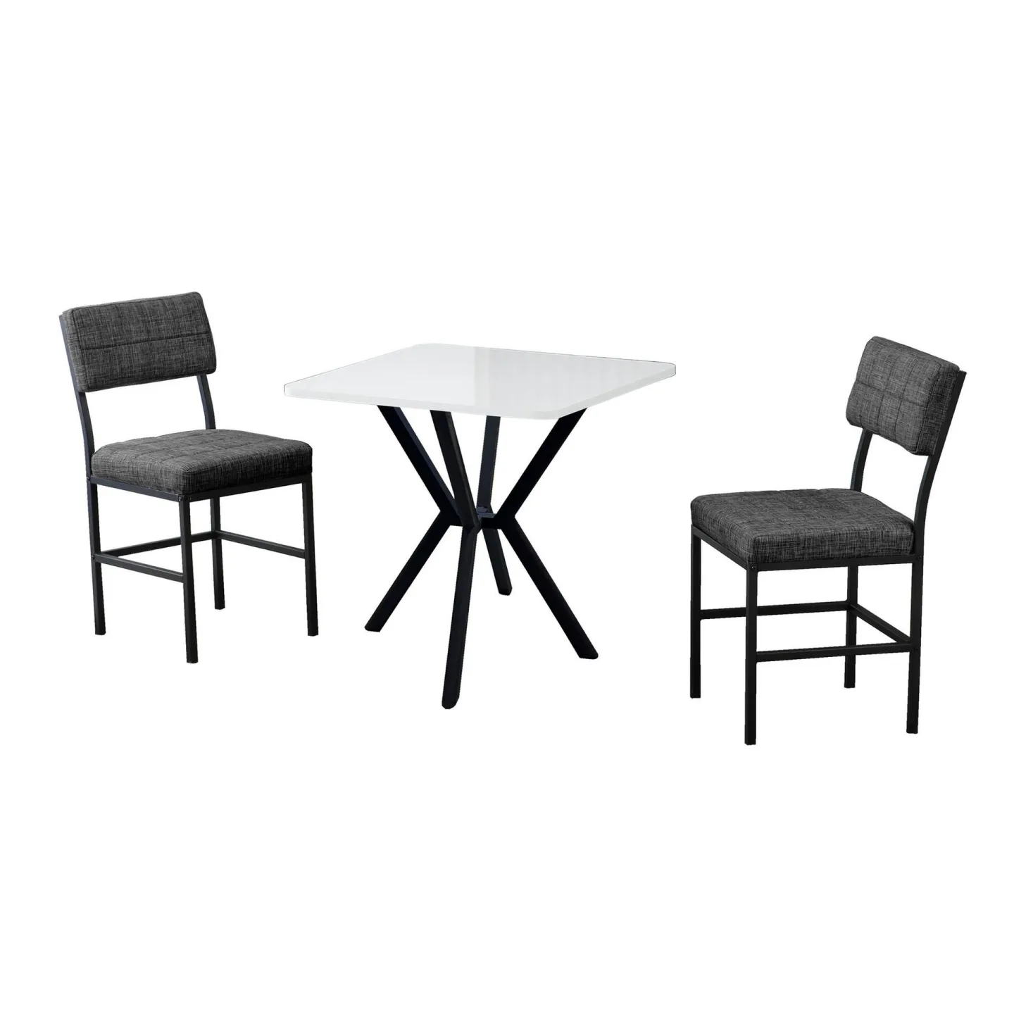 Stedum Matgrupp Bord 70 cm + 2 Stolar - Antracit Och Vit