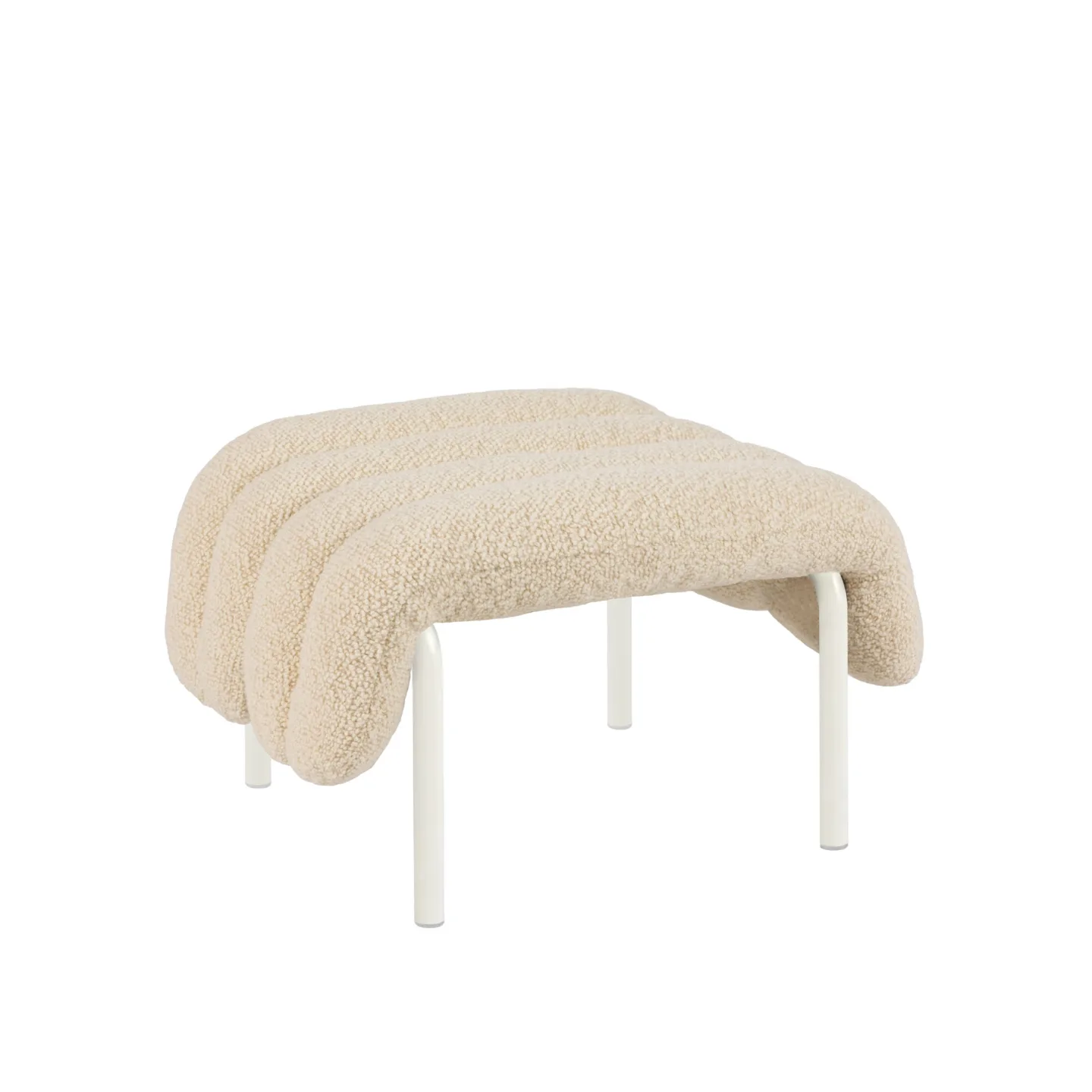 HEM - Puffy Ottoman - Eggshell/Cream - Fotpallar - Faye Toogood - Beige - Bomull/Naturmaterial/Metall/Syntetiskt/Skum/Plast