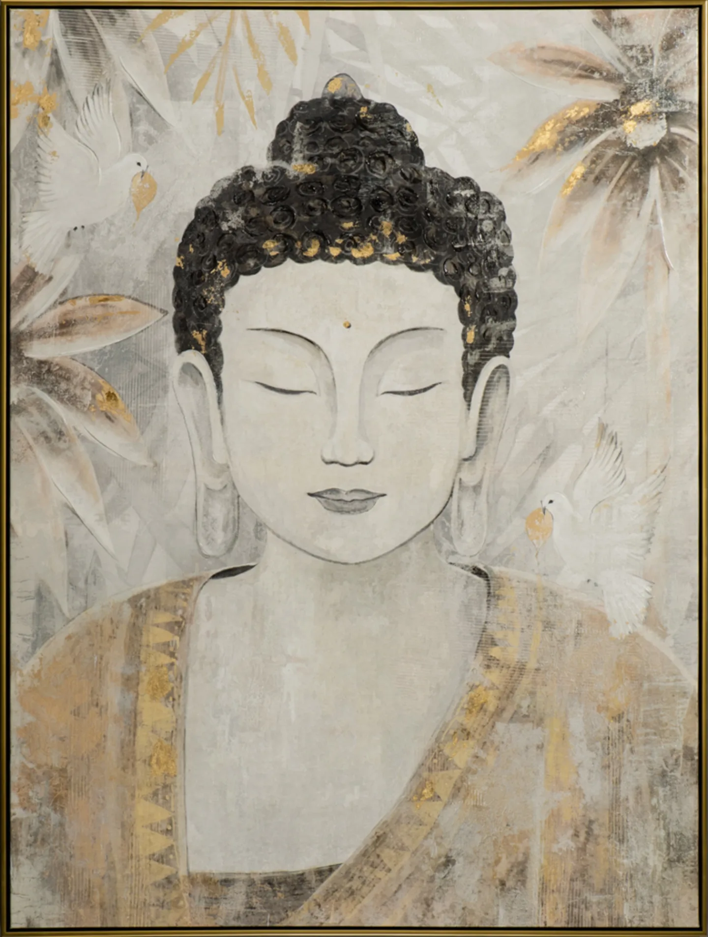 image LAND Gemälde Buddha mit Tauben | Schubiger Möbel