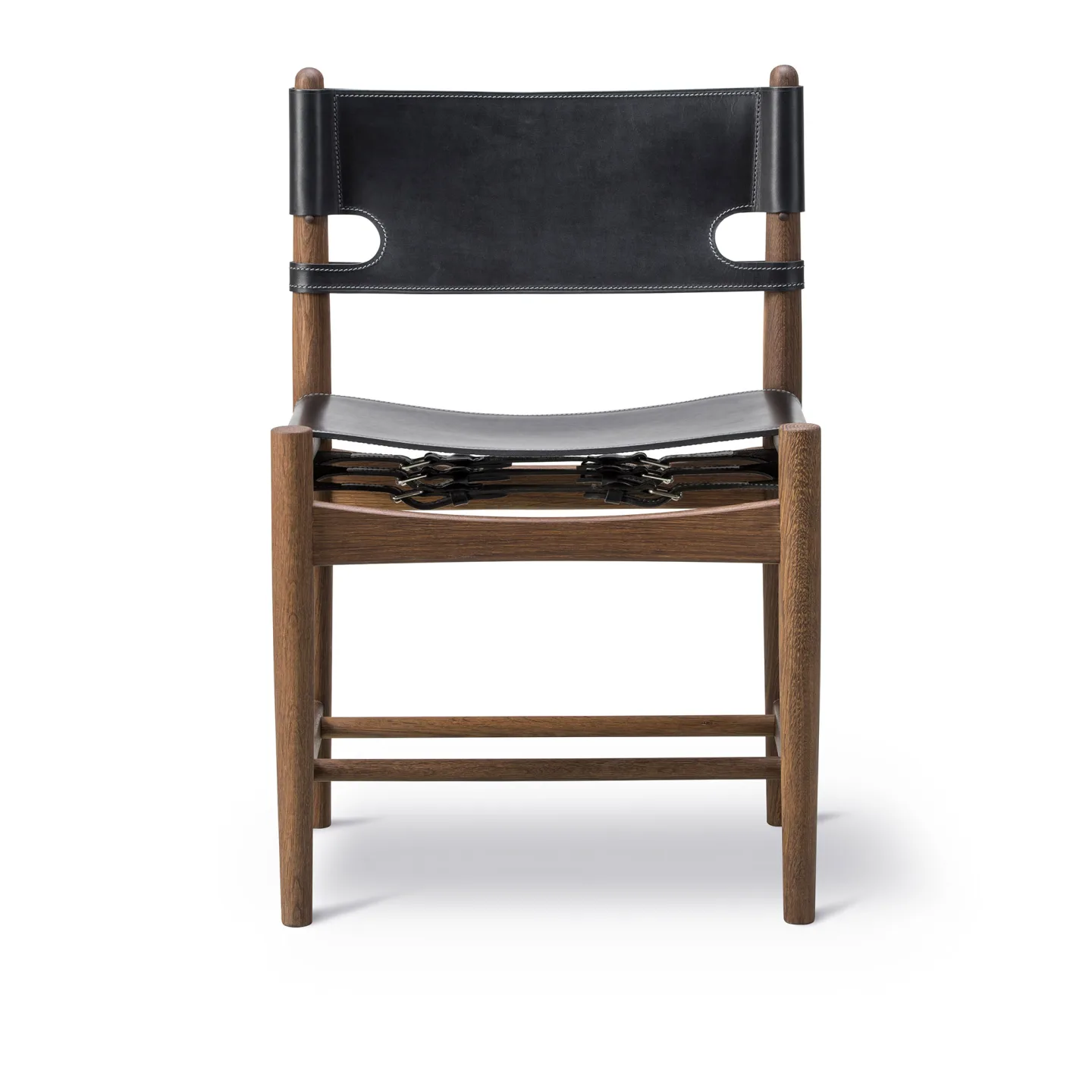 Fredericia Furniture - The Spanish Dining Chair Rökt ek / Svart läder - Matstolar - Børge Mogensen - Svart - Läder/Trä