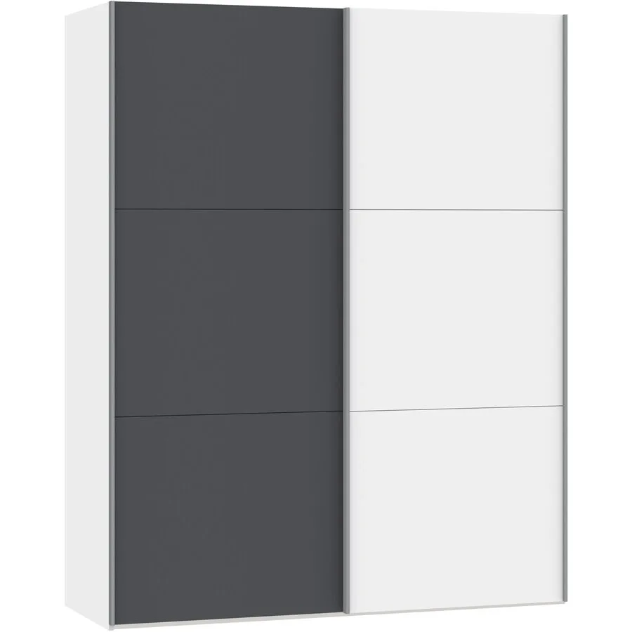 MyDeal Kleiderschrank Easy Go anthrazit/weiss Holzwerkstoff B 153 cm - Schweizer Möbelhersteller