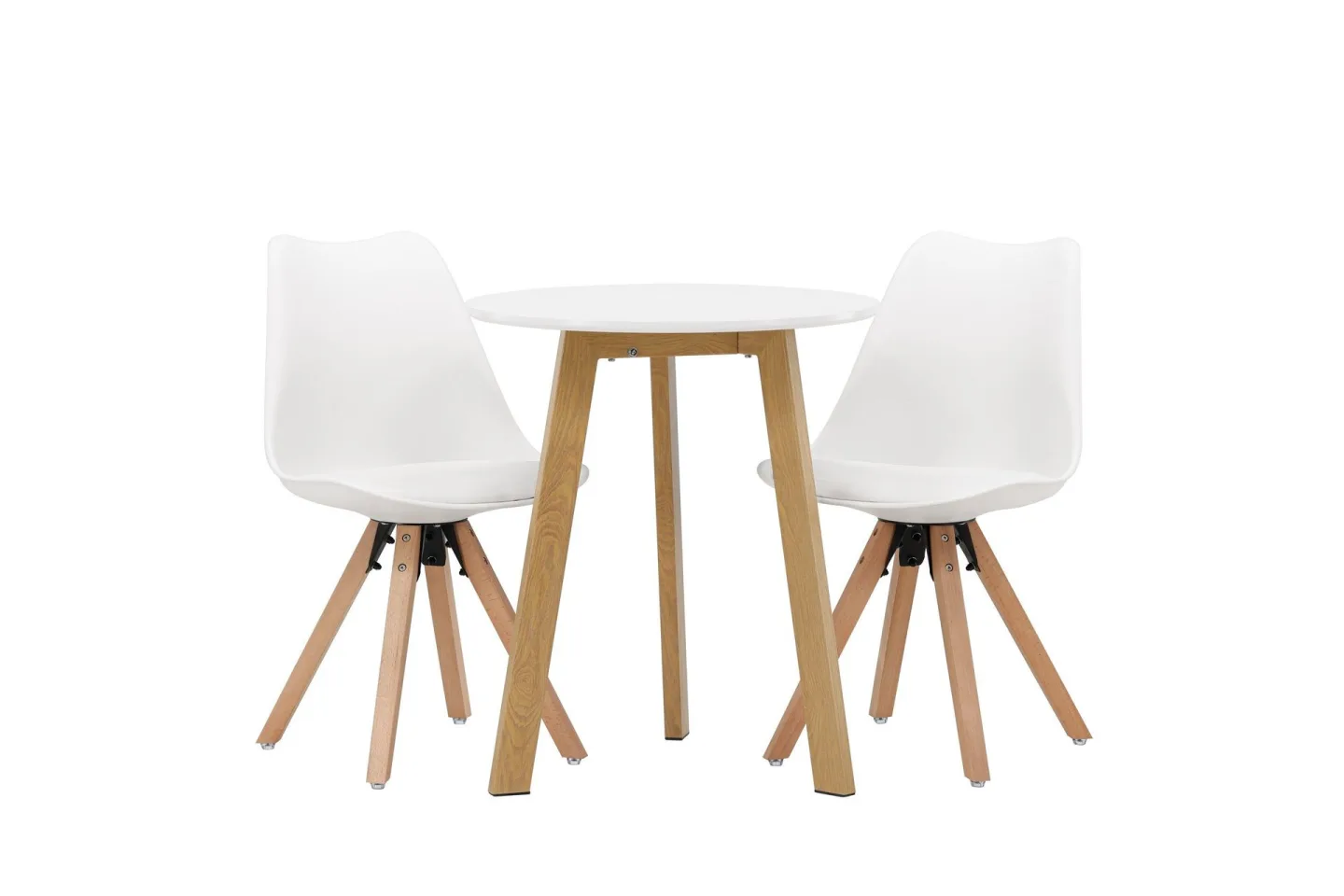 Leonora Matgrupp 65 cm Rund med 2 Zeno stolar - Vit