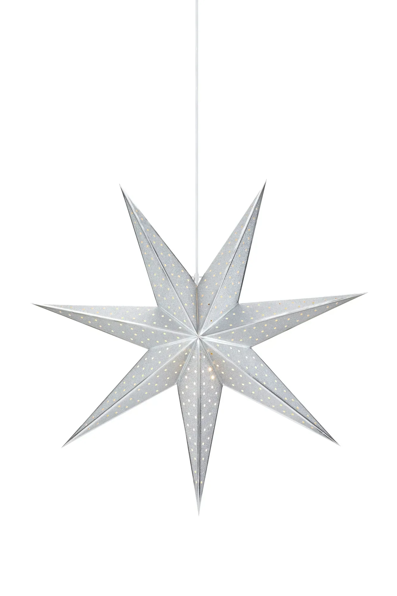 Glitter Stern Silber 75 cm