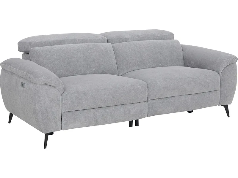 3er Sofa CARMELO Stoff grau
