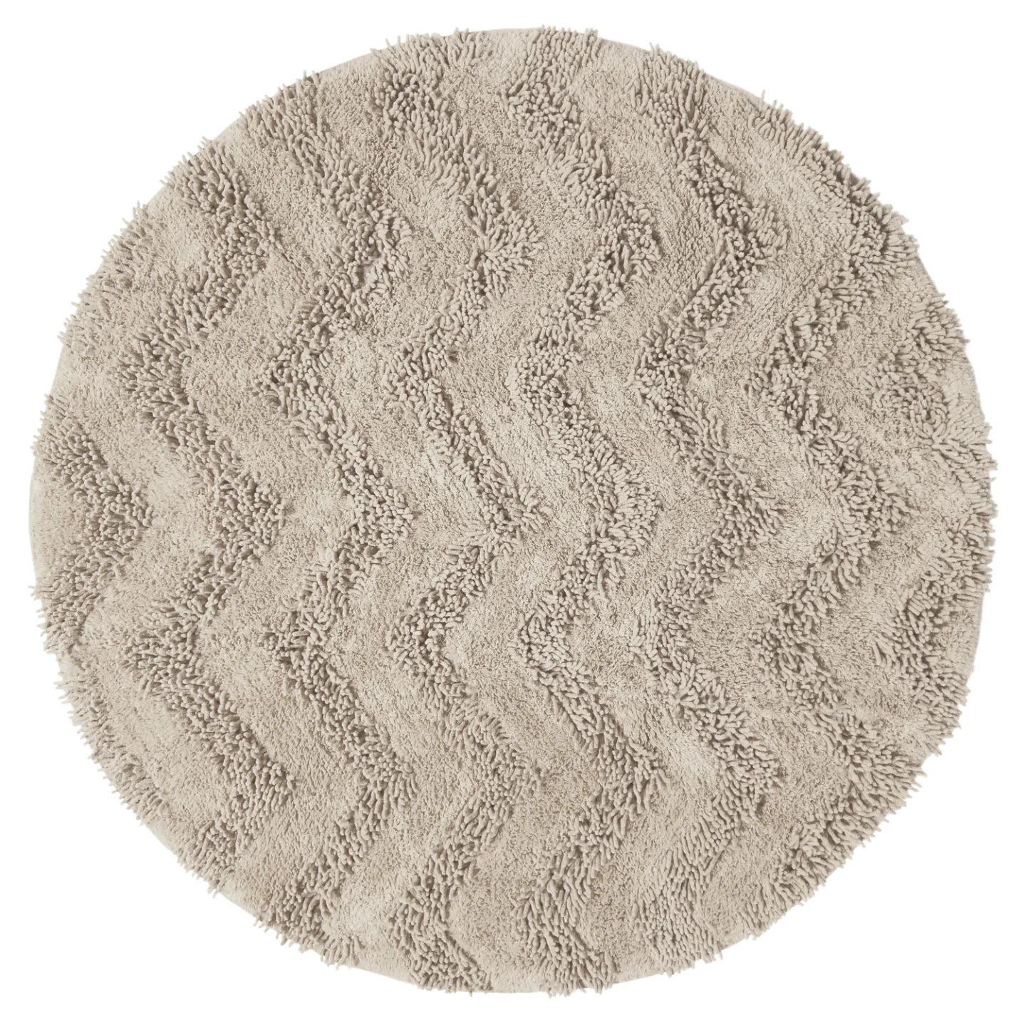 Rund baderomsmatte - Tressa (beige) (Størrelse: Ø 65 cm)