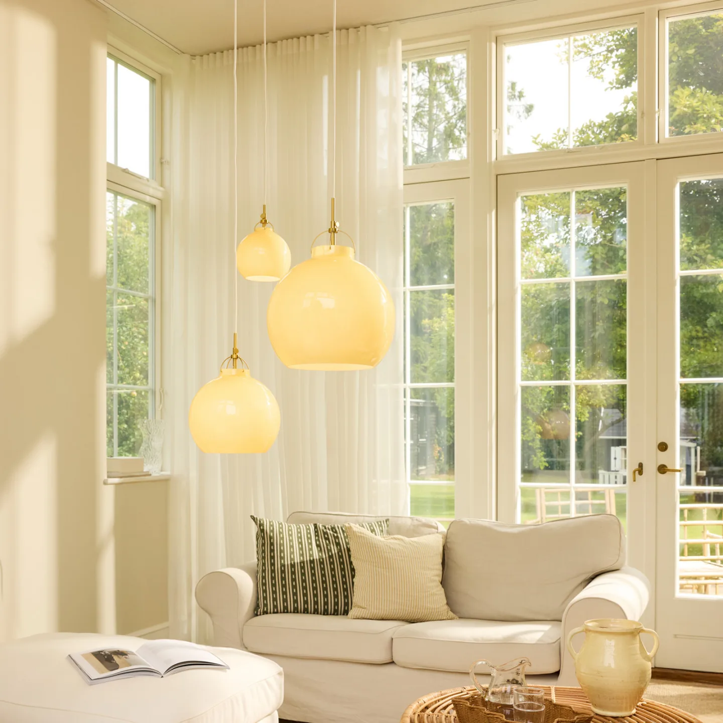 TOSCANA Hängeleuchte, creme, Ø 27 cm, Glas - Halo Design - Esszimmer - Einflammig