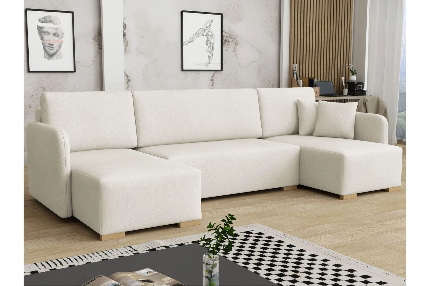 Amelus Bäddsoffa Dubbeldivan 4-sits - Vit