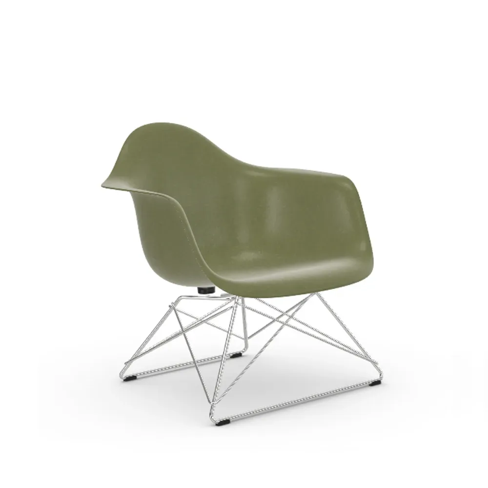 Vitra Eames fiberglass armchair LAR fåtölj Sea foam green-Chrome