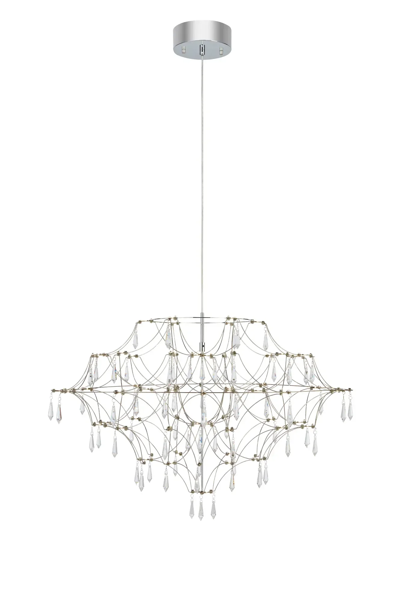 Efesos Kristall Kronleuchter Stahl 80 cm